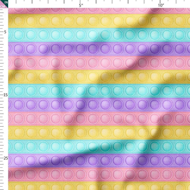Tissu d'extérieur imperméable par mètre - Impression Pop It Cercles pastel Fidget Kids, 59 po. de large (150 cm) image 2