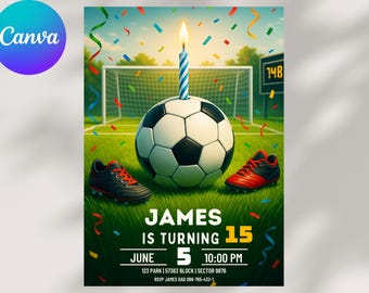 Editable Football Birthday Invitation: Game Time Sports Party (Digital)