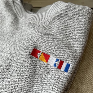 Nautical Embroidered Sailing Crewneck Sweater- Sweatshirt Boat Life, Unisex Preppy pullover, gift for him, Fathers Day Gift, Nautical Flags