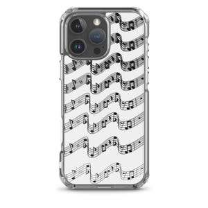 Music Notes iPhone Case: Gray, White & Black - Slim Fit Plastic
