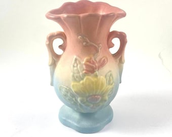 Hull Vase Magnolia Matter 13 Pink Blue Cream 5 Inches Tall Coquette CottageCore