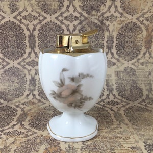 Rosenthal Germany Colonial Rose Ceramic Tabletop Lighter Ronson Veriflame USA