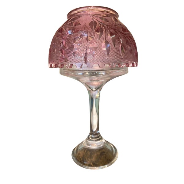 Fenton Westmoreland Pink Wildflower & Lace Fairy Lamp Marriage Fairy Lamp