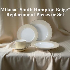 Mikasa “South Hampton Beige” – Scegli 2: piatti piani, piatti da insalata, ciotole per zuppa, tazze e piattini