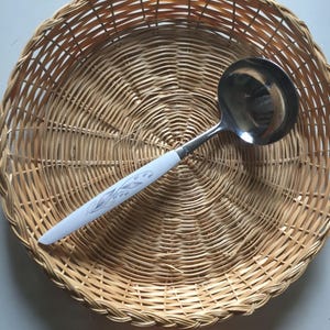 Vintage Stainless Steel Ladle With Lily Of The Valley Handle Elegant Kitchen Utensil Collectible Kayson&#39;s
