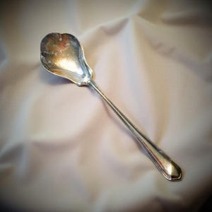 Vintage Gorham Old French Silverplate 10 inch long Shell Spoon Solid Salad N 119