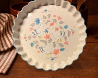 Plat à quiche vintage Country Classics en forme d'oie, Action Japan, 25 cm, années 1980