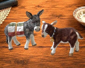 Crèche de Noël Gregory Perillo Sagebrush Kids avec âne, chèvre et burro