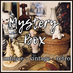 Mystery Box:  Antique, Vintage, Dark Academia Box Lot of Home Retro Decor Accent Pieces Gift for Mom Dad Grandmother