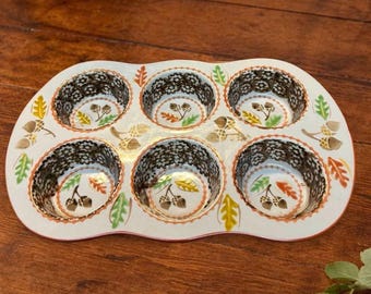 Temp-Tations Fall-Themed Ceramic Muffin Tray With Acorn & Leaf Pattern Cupcakes Baking Bakeware
