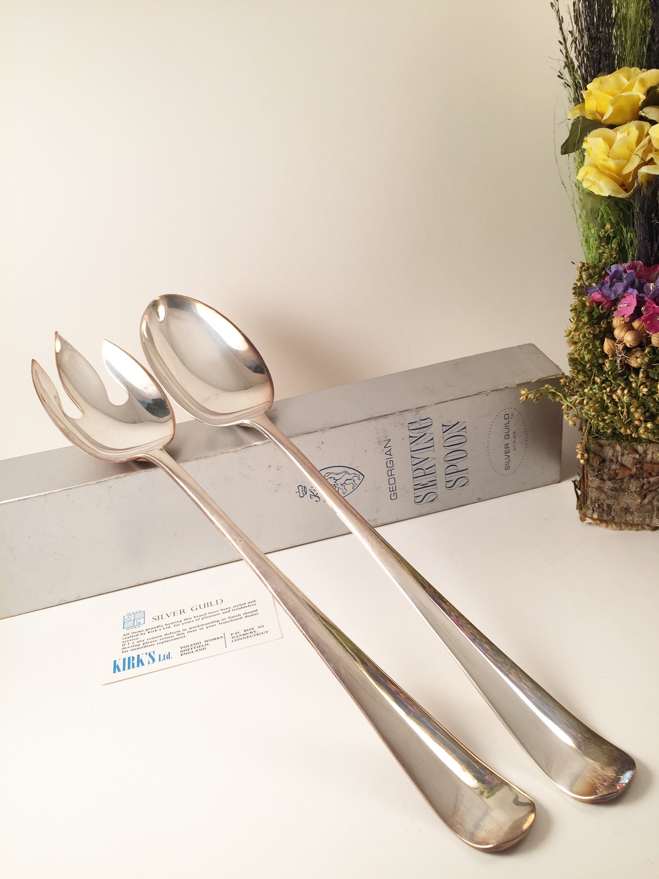 Kirks Georgian Serving Spoon Silver Guild A 1 Plate Salad Serving