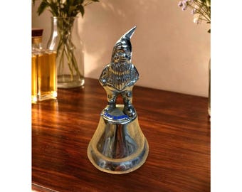 Vintage Silver Gnome Figurine Bell With "Blarney" Accent - Collectible Decorative Piece