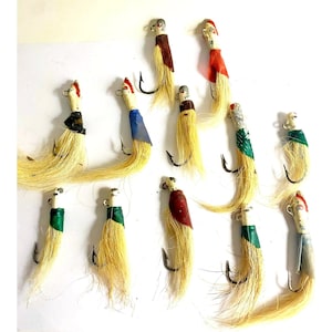 Vintage Bucktail Fishing Lures Set Of 12 Popeye