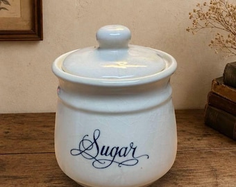Sucrier en céramique Towle Gailstyn-Sutton avec couvercle - motif vintage blanc et noir, crème et noir