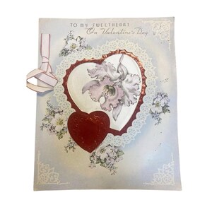 Vintage To My Sweetheart Valentinstag Karte mit Blumenherz Design 8 x 10 Übergröße