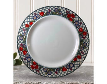Assiette à découper Dansk Nordic Garden 13" à motif floral scandinave en porcelaine Morning Glories