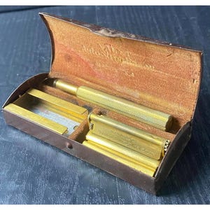 Vintage Valet AutoStrop Razor Gold-Plated Safety Razor With Original Case