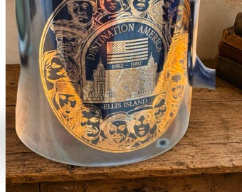 Mug vintage commémoratif du centenaire d'Ellis Island (1892-1992) – Cadeau généalogique Destination America