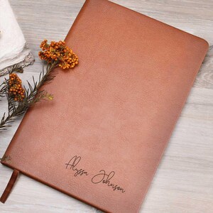 Diario de cuero personalizado, cuaderno grabado personalizado con nombre, regalo único para él, regalo de cumpleaños para ella, diario de recuerdo, planificador