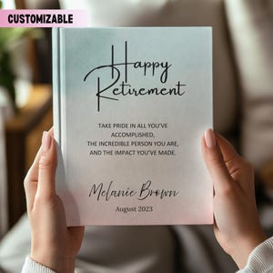 Retirement Journal, Reitree Coworker, Present for Office Friend, Personalized Gift Teacher, Motivational Diary, Custom Hardcover Notebook