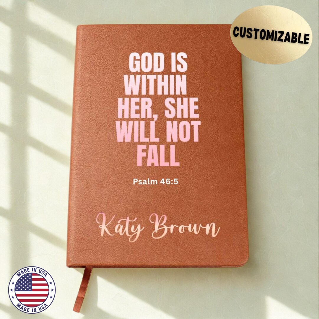 Personalized Journal for Women, God is Within Her Leather Notebook ...