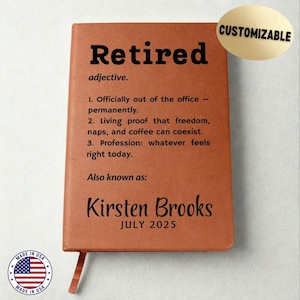 Funny Retirement Gift for Coworker, Custom Leather Journal Keepsake, Personalized Office Farewell Present, Notebook for Women or Men