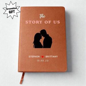 The Story of Us Journal, Personalized Couples Keepsake, Leather Memory Book, Anniversary Gift, Love Story Notebook, Wedding Gift, Gift Idea