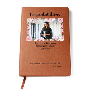 Personalized Graduation Journal Engraved Leather Notebook Custom Gift ...