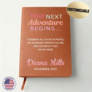 Retirement Gift for Woman, Personalized Journal for New Chapter, Gift for Coworker, Mentor, Boss, Celebrate Her Legacy and Impact, Present