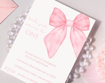 Editable Girls just wanna be one Invitation