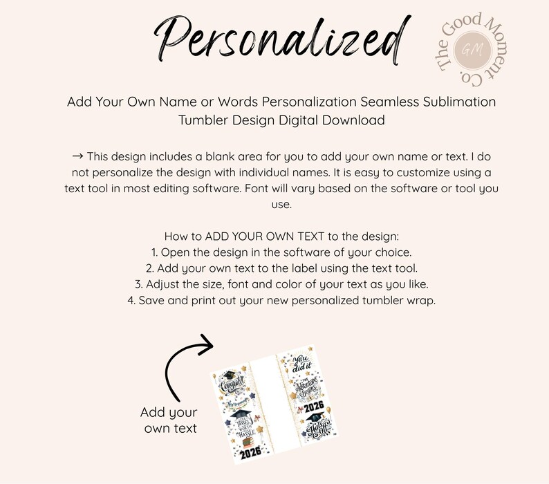 Personalize Sample Personalized Graduation Tumbler Wrap Grad 2026 Skinny Tumbler PNG ...
