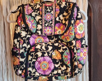 Retired Purple Print Vera Bradley backpack! Vera Bradley Backpack Quilted Purple Green Very Berry  main image 2
