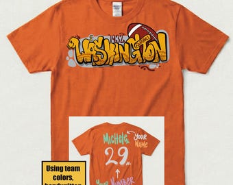 Washington Football Shirt, Personalized Number and Name Sweatshirt
