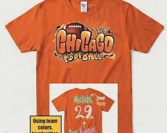 Chicago Football Shirt, Personalized Number and Name Sweatshirt