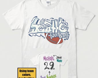 Seattle Custom Football Shirt, Personalized Number and Name Sweatshirt