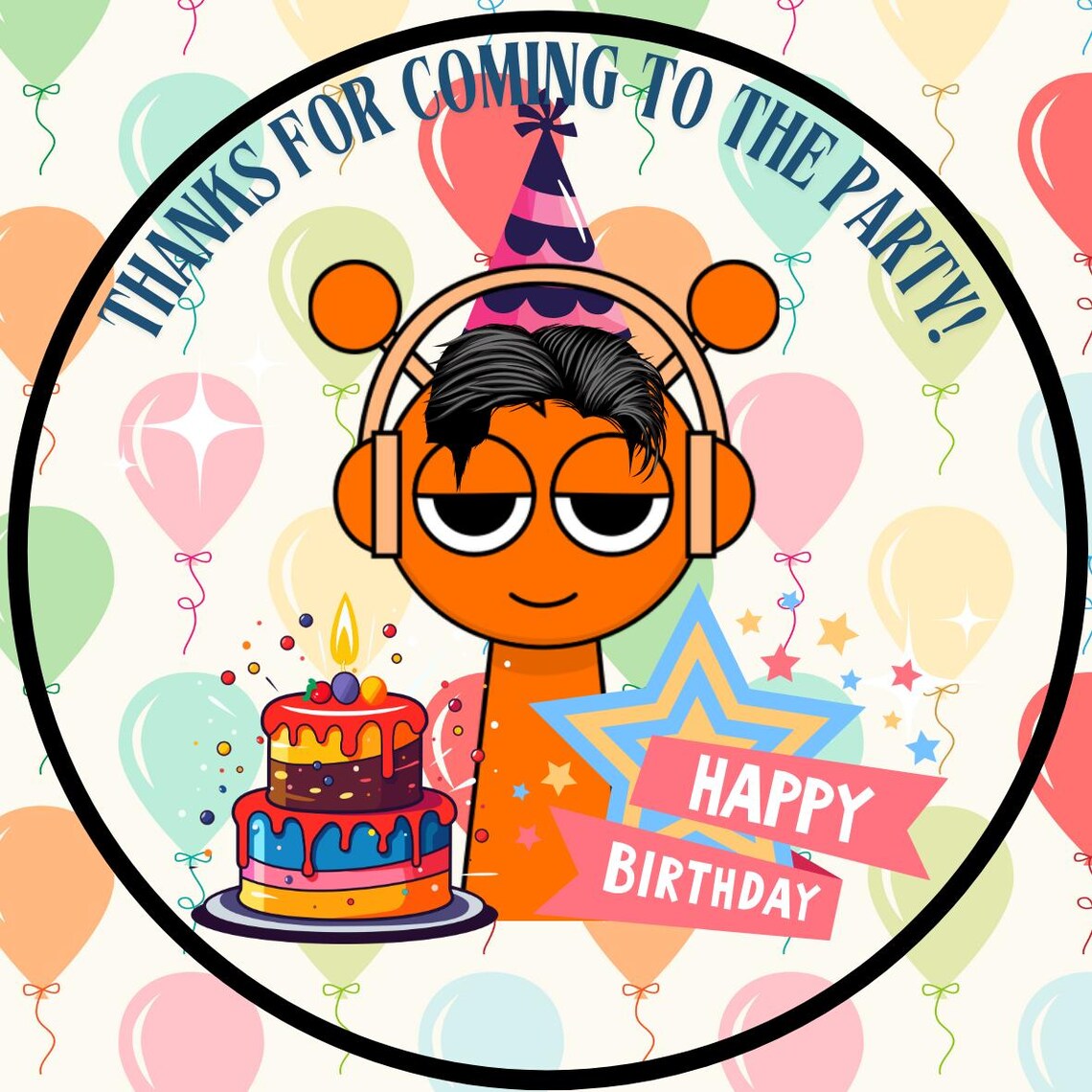 Sticker Oren Label Sprunki Oren Birthday Stickers (PDF) - Etsy