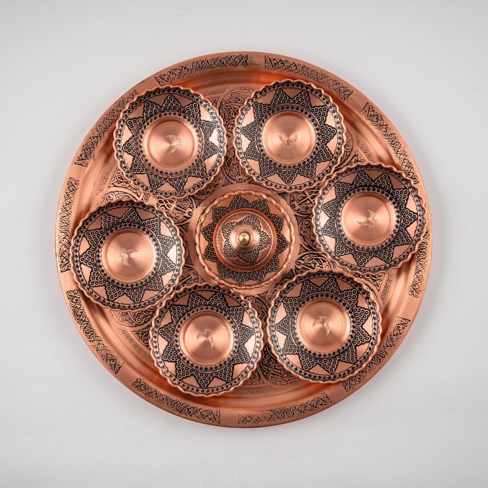 Turkish Tea Set Copper, Copper Tea Set,handmade Copper Tea Set ...