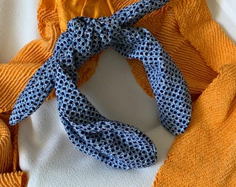 Kimono Headband | Japanese Upcycled Fabric Covered Knot Bow Headband | Shibori Vintage Kimono Head Band | Cute Hair Accessory with Big Bow