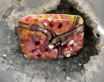 Fused Glass Obi Belt Brooch Clasp | Japanese Obidome for Obijime | Kimono Fashion Accessory | Obi Tie Decoration | Used Vintage Kimono