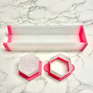 Hexagon CakePop Cutter & Tray Set – 2” Tall x 2.25” wide Cake Pop Shaper Kit for Baking Parties Special Events