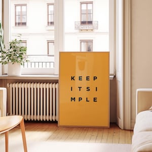 Keep it Simple Typographic Print | Short Quote Print | Minimalist Wall Art | Modern Home Print | Motivational Wall Art | Printable Wall Art