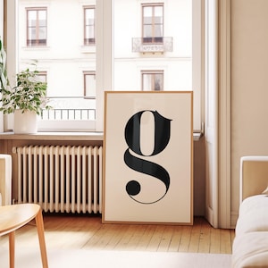 Letter G Typographic Print | Letter G Print | Minimalist Wall Art | Modern Home Print | Motivational Wall Art | Printable Wall Art