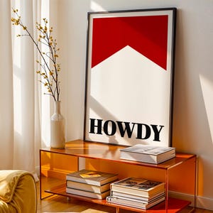 Howdy Wall Print | Vintage Western Print | Modern Farmhouse Printable Art | Modern Home Print | Welcome Wall Art | Printable Wall Art