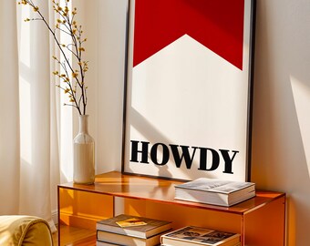 Impression d'art mural Howdy : décoration de ferme vintage (téléchargement numérique)