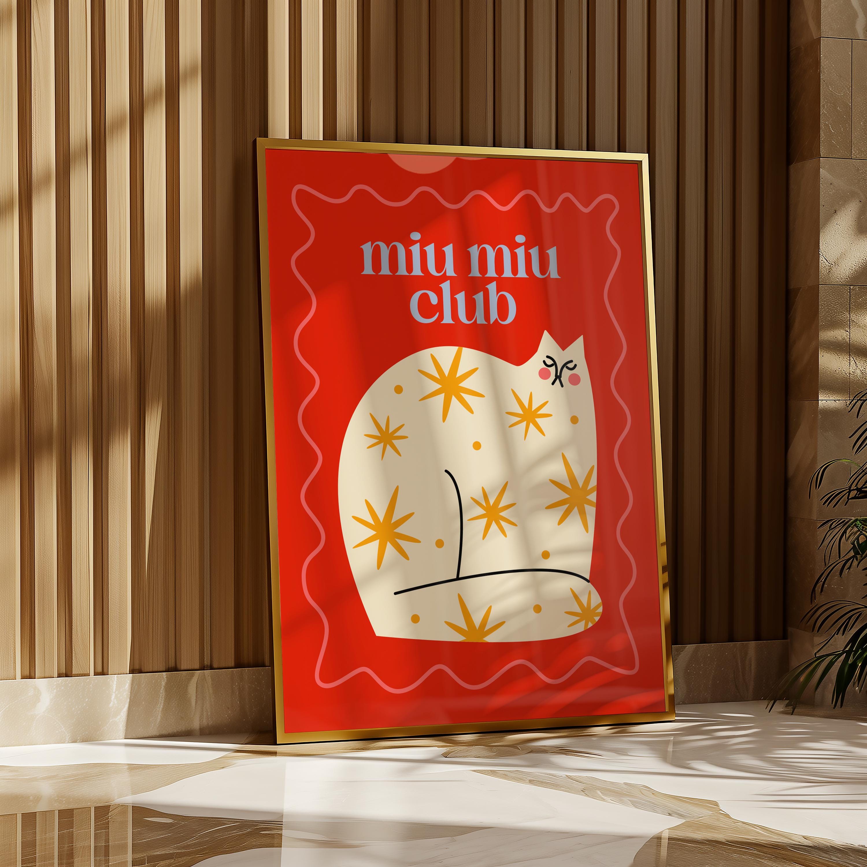 Miu Miu Club Art Print: Retro Chic Fashion Poster (digital