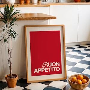 Buon Appetito Wall Print | Printable Wall Art | Classic Italian Kitchen Art Print | Living Room Wall Decor | Wall Poster | Housewarming Gift