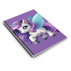 Cuaderno espiral de unicornio con líneas, diario infantil, bloc de notas para la vuelta al cole, notas de fantasía, regalo para niños.