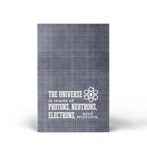 The Universe is Made Of Protons, Neutrons, Electrons, and Morons Mini Composition Notebook | Mens Journal | Password Book | Funny | Science