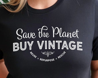 Save the Planet Buy Vintage: reutilizado, reciclado, antigüedades, pintura de tiza, salvamento, recolector, muebles vintage, mediados de siglo, desgastados, oxidados