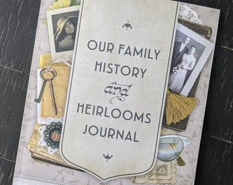 Our Family History & Heirlooms Journal | genealogy book, antiques, heirloom log book, ancestry, cemetery records, record family history